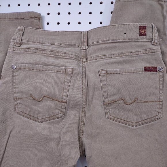 7 for All Mankind Khaki Jean Material Pants, Straight Leg, Size Girls 14 - Picture 7 of 7